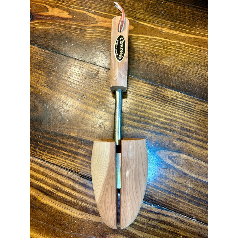 Vintage Church's English Cedar Wood‎ Shoe Tree Split Toe Size M Single Authentic